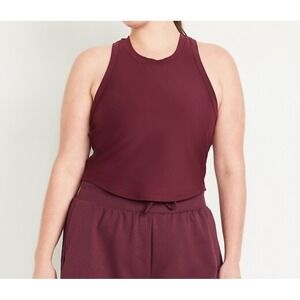 Old Navy Active Powersoft Tank Top Women's 2XL Plum Cropped T Back Athleisure
